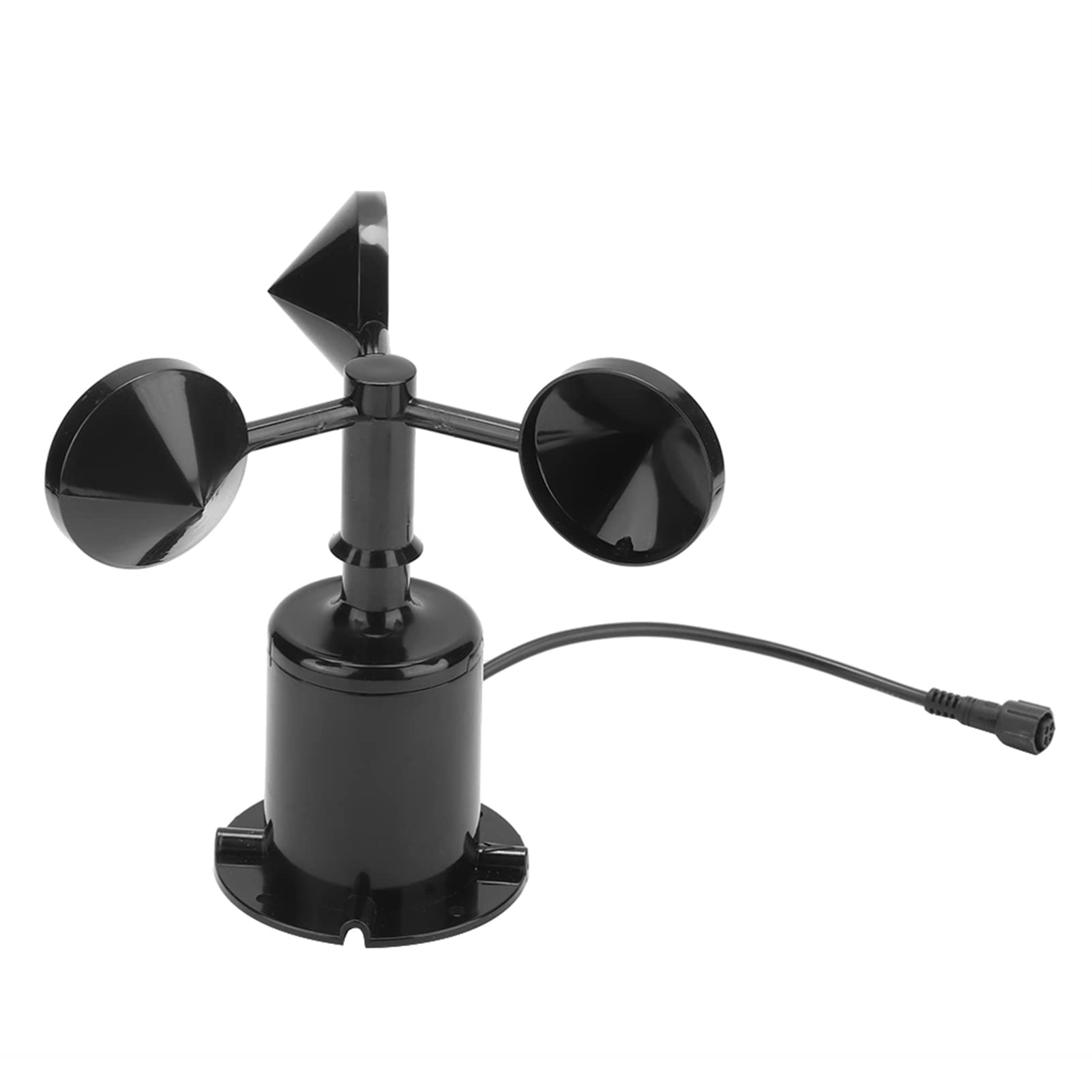 Anémomètre à Trois Tasses de Haute Précision, Capteur de Vitesse du Vent 0-70 M/s avec Impulsion de Sortie de Signal Environnemental, Anticorrosion pour Stations Météorologiques,