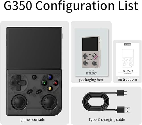 Miniatura 7 de New Upgrade G350 Retro Game Console, 640*480 3.5inch IPS Screen Linux System RK3326 Portable Console Built-in 128G TF Card 9000+ Games, 20+Emulators