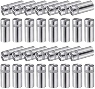 Pyatofyy 48 Stück Werbeschrauben Schild Abstandshalter (25 x 12 mm), Edelstahl Wand Abstands Halter Schilderhalter, für Gl...