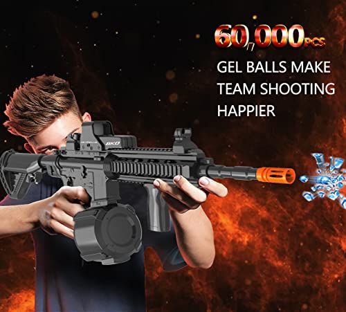 Jenyolon Gel Ball Blaster, Hk416 Splatter Ball Blaster Automatic With 60000 Water Beads And Drum, Electric Splat Blaster Toys For Outdoor Activities Shooting Game For Adults, Teens And Kids 8+ #TOP1