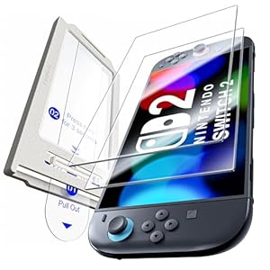 Hoerrye for Nintendo Switch 2 Screen Protector – 2025 Switch2 9H Tempered Glass, HD Clear with Auto Dust Removal, Anti-Scratch & Bubble-Free Installation Kit (2 Pack)