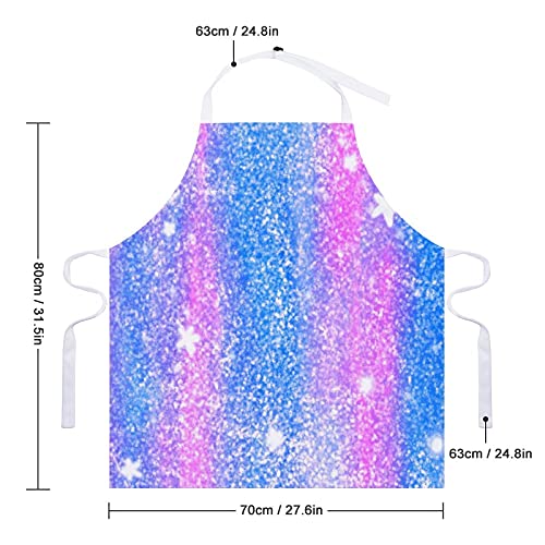 Colored Glitter Abstract Blurred Noise Adjustable Unisex Kitchen Cooking Apron Waitress Apron With Pockets For Florists Hotels Barbecue Shops #TOP1