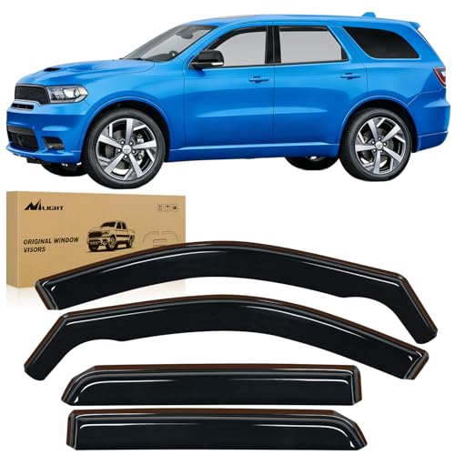 Image of Nilight Window Visors for Dodge Durango 2011-2026, in-Channel, 4PCS | Durable Acrylic Smoke Rain Guards Help Block Rain and Sun Glare While Supporting Fresh Air