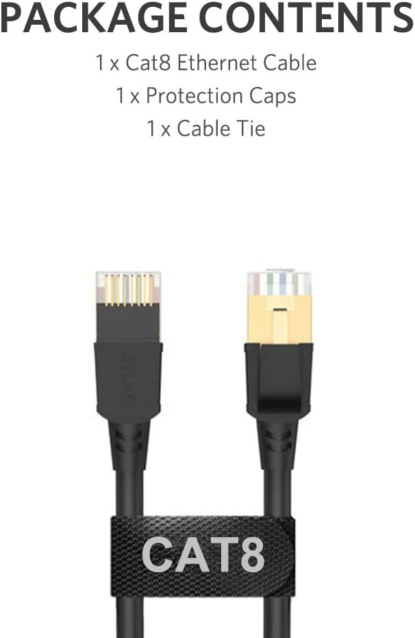 Cable de Red Cat8 1m RJ45 40Gbps 2000Mhz S/FTP miniatura 6
