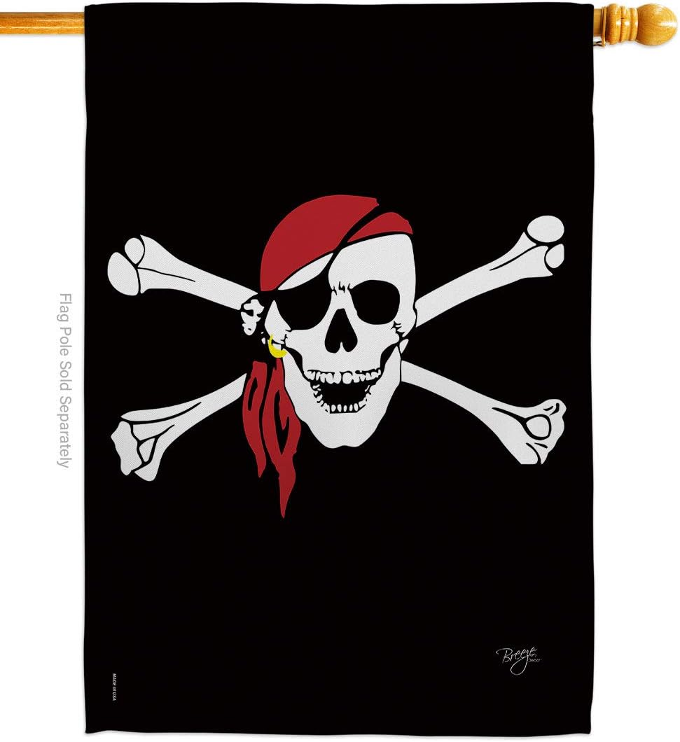 Breeze Decor Red Bandana Coastal Jolly Pirate Ship Decor Tapestry Decorations Boat Banner Wall Decorative Voyage House Flags Made in USA