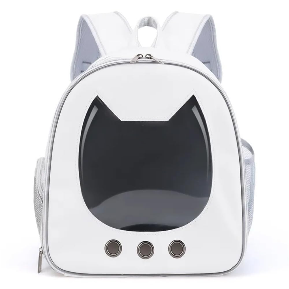 Zaino Portatile Trasparente for Animali Domestici Borsa Pieghevole for Gatti Da Trasporto All'aperto Borse Da Viaggio Traspiranti for Gattini/cani Che Escono Borsa for Animali Domestici(White)
