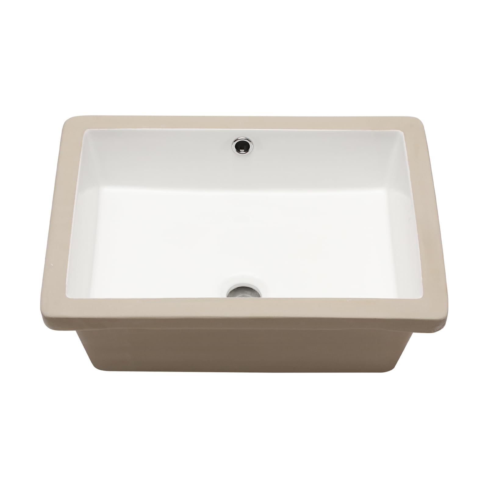Bathroom Sink Undermount Rectangular - Mocoloo 20"x 14" White Rectangle Porcelain Sink with Vertical Sides and Overflow Drain, Under Counter Mount Ceramic Lavatory Vanity Sink For Bathroom Basin.