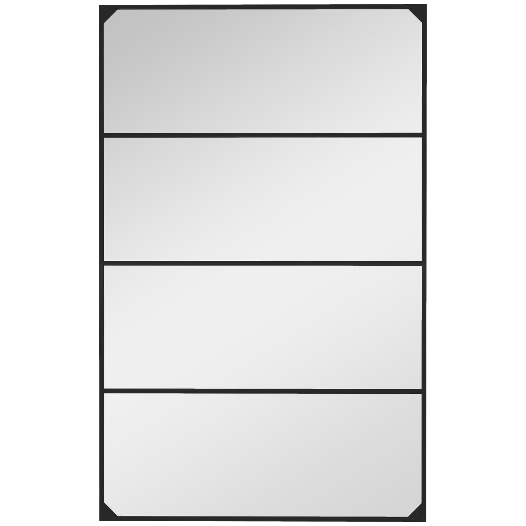 HOMCOM Miroir Mural Verrière Rectangulaire 4 Crochets 109 x 69 cm Noir