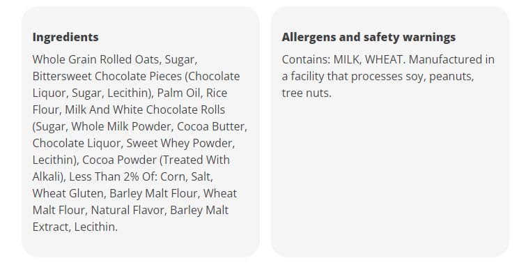 H‑E‑B Triple Chocolate Granola 14 oz 2 Boxes