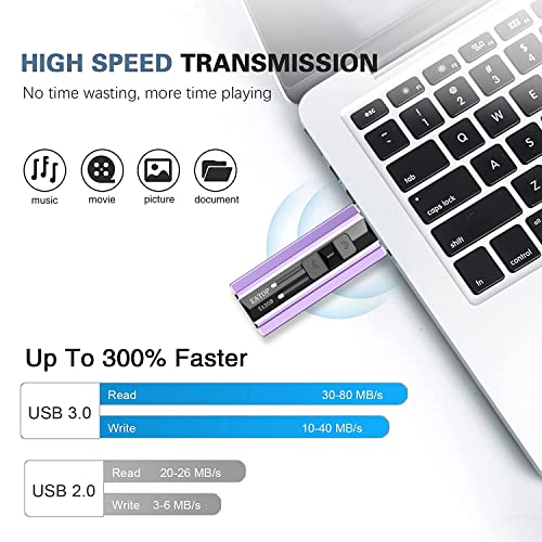 Image of EATOP USB Flash Drive 512GB iPhone Memory Stick Storage for Photos and Videos, iPhone Mobile Photo Stick Storage Flash Thumb Drive Compatible with iPhone iPad Android and Computers (Purple)