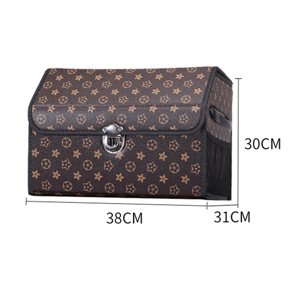 Organizer Bagagliaio Auto, Organizzatore per Auto per Vano di Lusso Auto Organizer Impermeabile Pieghevole Organizzatore di Immagazzinaggio per SUV/Auto/Camion,Fondo Antiscivolo, Coperchio Pieghevole