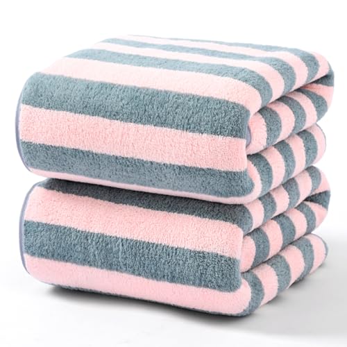 Consejos para Comprar Toallas Baño que Puedes Comprar On-line. 47 Toallas de Baño Grandes y Gruesas de Alta Calidad - 2 Pack Juego de Toalla de Vellón Coral Ultra Suave - Secado Rápido y Altamente Absorbente para Hotel,Spa,Gimnasio y...