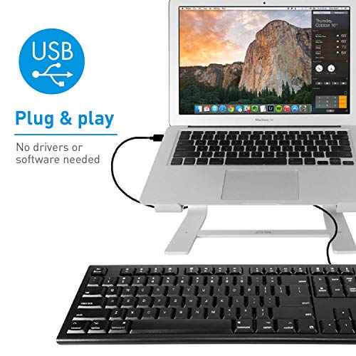 Macally Mac Wired Keyboard and a Vertical Laptop Stand for Desk, Optimize Your Workspace