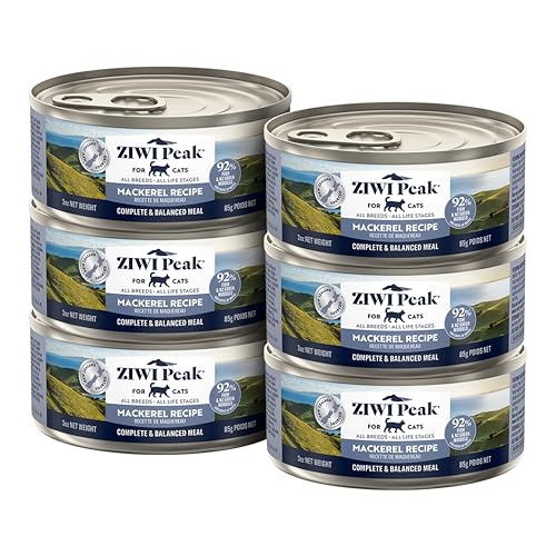ZIWI Peak Wet Cat Food All Natural High Protein Grain Free Limited Ingredient with Superfoods (Mackerel Case of 6 3oz Cans)