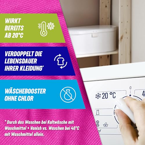 Vanish Oxi Action Gel Pink – 1 x 750 ml – Fleckenentferner und Wäsche-Booster Gel ohne Chlor – Für bunte Wäsche