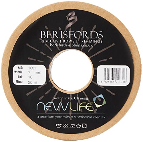 Berisfords 7mm 10 Black Newlife Satin Ribbon 100% Recycled 20m Reel - Image 2