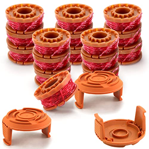 Vypart 19 Pack WA0010 String Trimmer Refills Fit for Worx Weed Eater String .065" 10ft 16Pack Trimmer line Spool & 3 Pack Wa6531 Spool Cap Cover Fit for Worx WG150 WG155 WG160 WG165 WG170 WG180