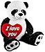 BRUBAKER Peluche géante XXL - Panda Nounours - 100 cm - Cœur en Peluche 'I Love You' Inclus