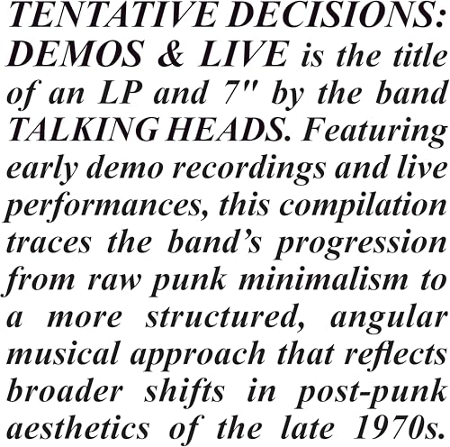 Tentative Décisions (Lp + Vinyle Noir 7")