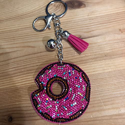 Popfizzy Bling Pink Donut Keychain for Women and Girls, Rhinestone Purse Charms, Donut Gifts, Donut Accessories4