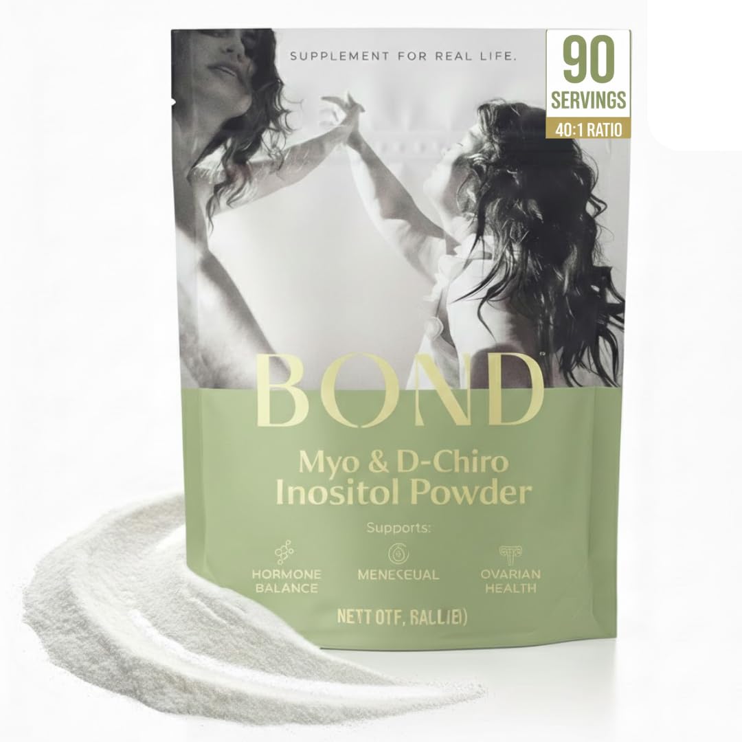 Bond Myo-Inositol & D-Chiro Inositol Powder – Hormone Balance, Cycle Regularity & Ovarian Support Supplement for Women – 40:1 Ratio Formula – Vegan, Sugar-Free, 90 Servings