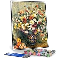 Amazon | DIY数字油絵菊の花瓶1882年、オーギュスト・ルノワールの絵画
