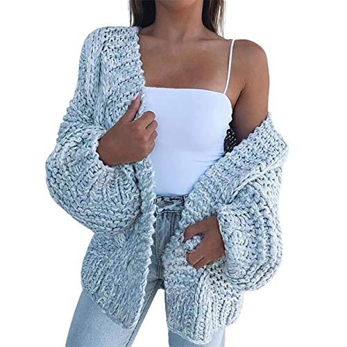 Alftek Pull tricoté pour femme Uni Tricoté Confortable Pull en tricot Veste en tricot décontractée chaude Manteau pour femme
