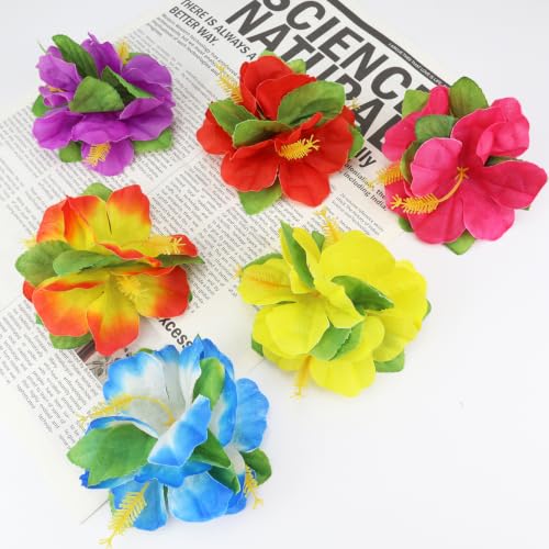 6 pinzas para cabello hawaianas con flores artificiales miniatura 4