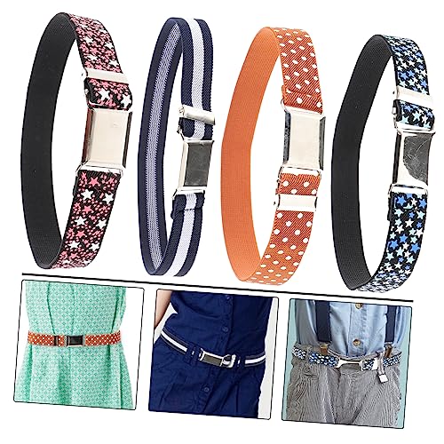 BESPORTBLE 4 pcs Elastic Waist Belts Stretchy Belts for Boys Dress Casual Pants Skirts Jeans Fashionable Lightweight Accessories3