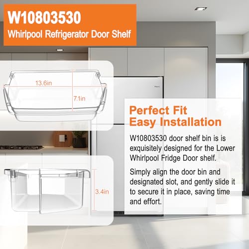 Image of [2 PACK] UPGRADED W10803530 Refrigerator Door Bin Compatible with Whirlpool Refrigerator Door Shelf Bin WRT311FZDW01 WRT311FZDW00 WRT311FZDW02 WRT311FZDM00 WRT311FZDB02 Maytag Fridge Shelf Replacement