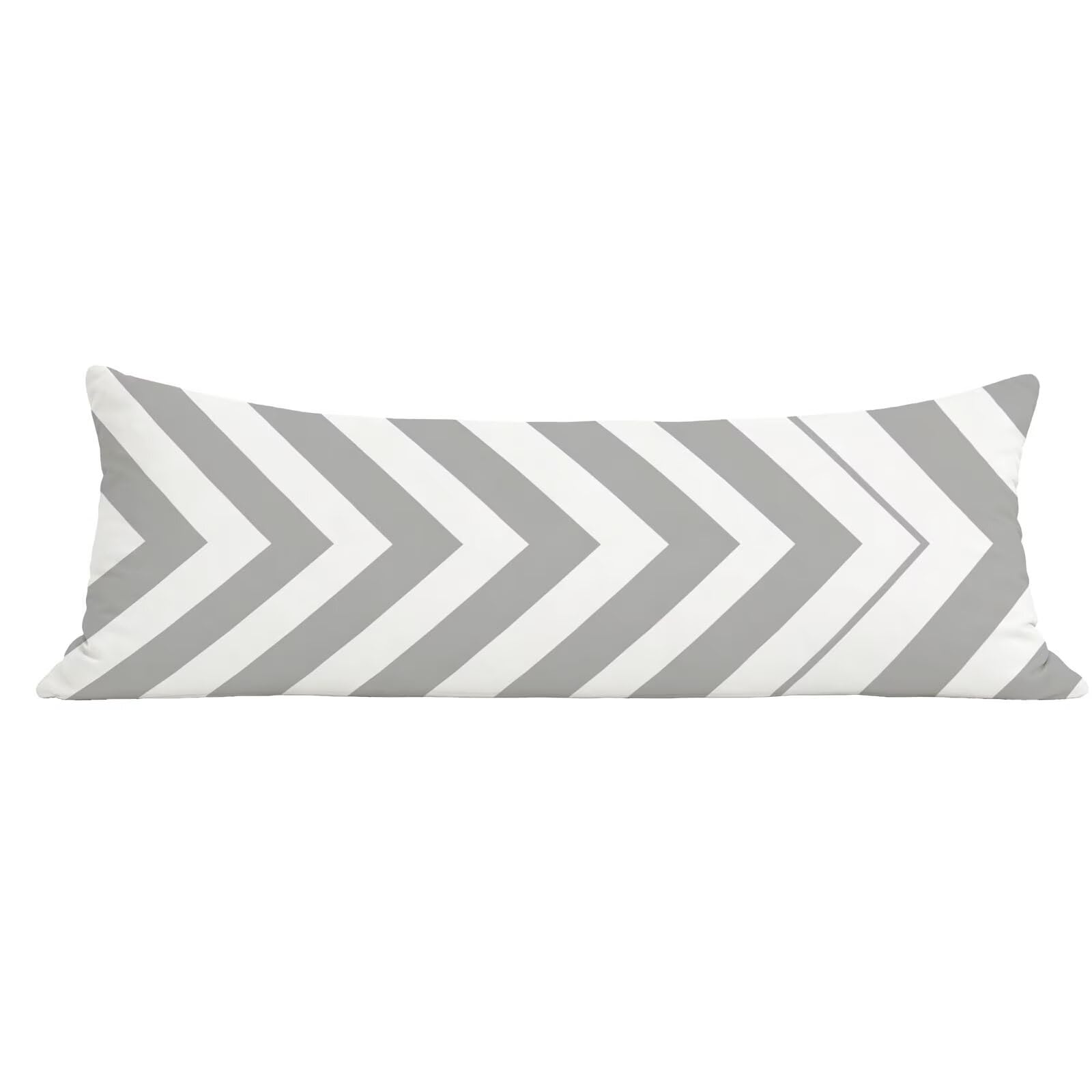 Funda de Almohada 60 x 180 cm Gris Protector Almohada 180 cm con Cremallera Invisible, Lino Durable y Transpirable Pillow Case Largas Raya Impresión a Doble Cara para Cama, Sofá y Dormitorio dg-636
