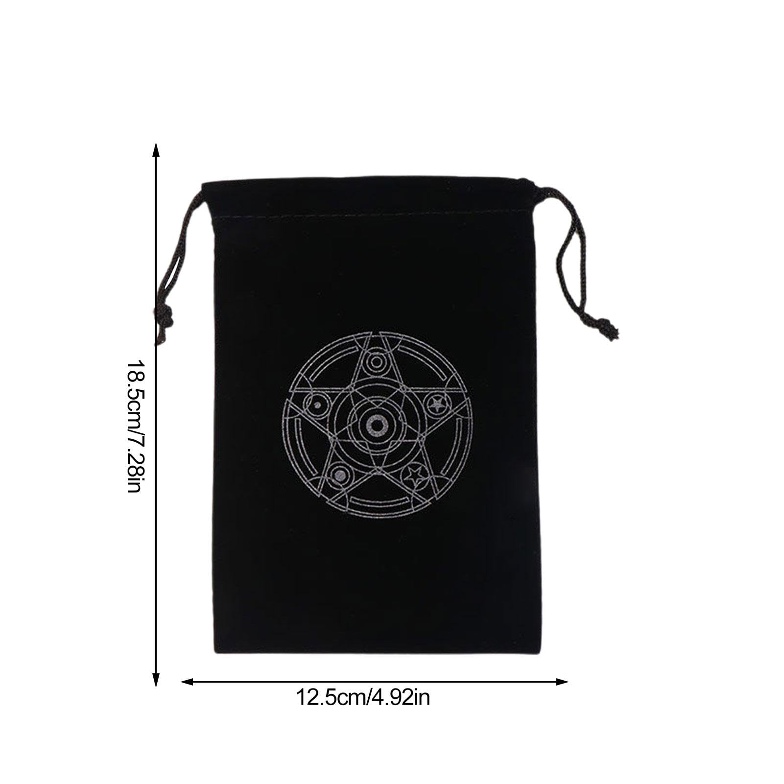 Tarot Taschen Beutel - Mysteriöser Tarot-Kartenhalter mit schwarzer Magie - Tarot-Karten- und Würfel-Aufbewahrungstasche, Brettspiel-Stickerei-Tarot-Tasche mit Kordelzug für Tarot-Enthusiasten