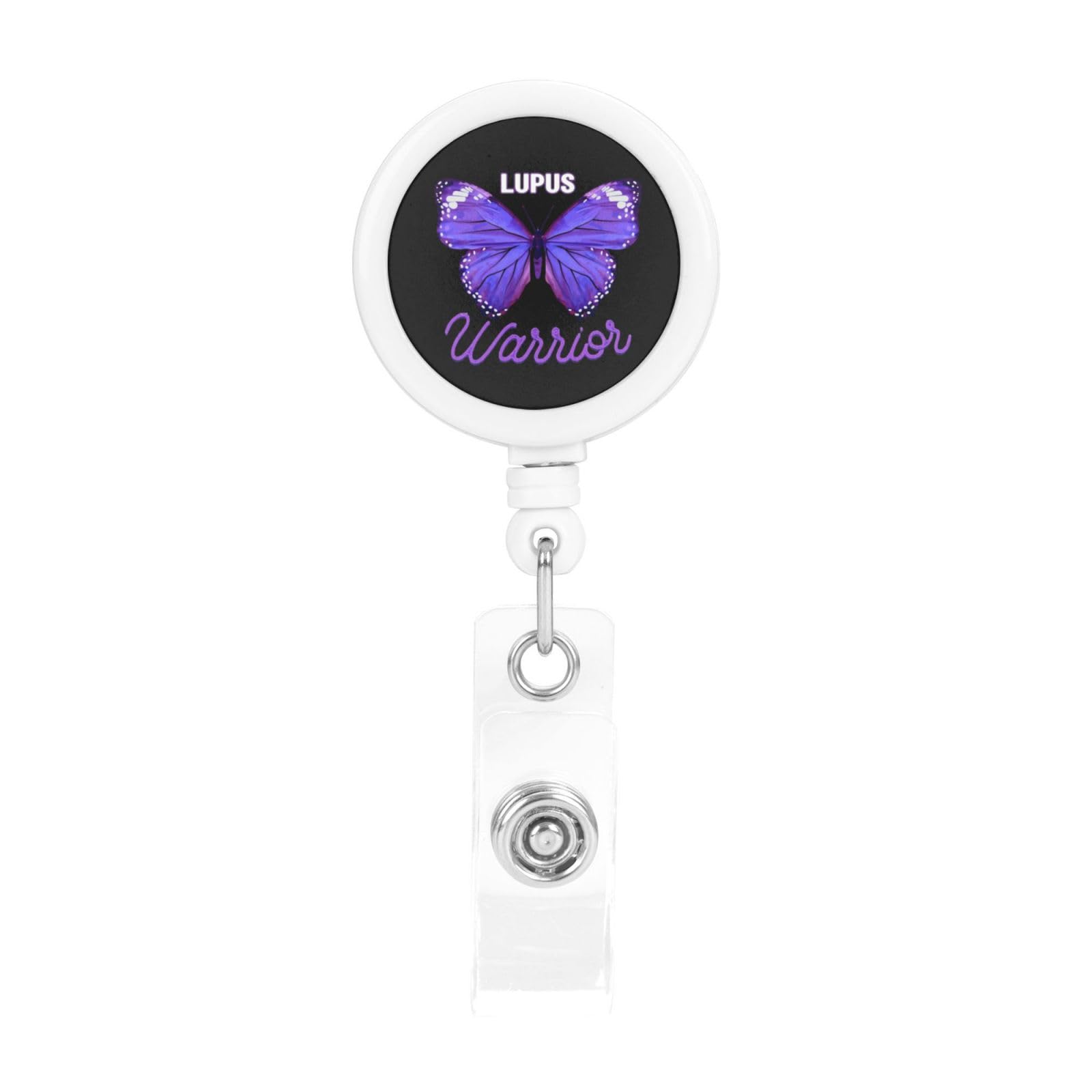 Lupus Awareness Retractable Badge Holder Reel with Clip Cute Id Card Badge for Office Workers Nurses Doctors Teacher Students