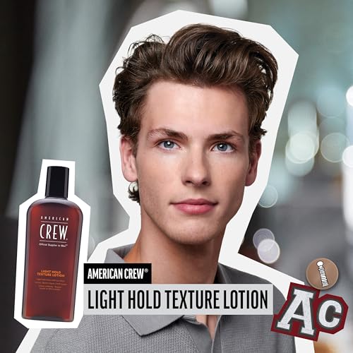 AMERICAN CREW – Light Hold Texture Lotion, 250 ml, Haarlotion für Männer, Haarprodukt mit leichtem Halt, Stylingprodukt für längeres und feines Haar, mit Ginseng & Lanolin