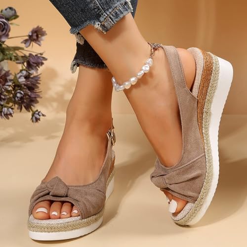 Orthopedic Sandals for Women, Wedges Heels for Women, Walking Slippers with Arch Support Wedge Sandals Summer Dressy Open Toe Ankle Strap Platform Casual Slip on Comfortable Platform2