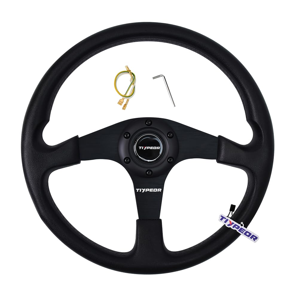 希少turbo ステアリングホイール 黒 Amazon | TIYPEOR レーシング ステアリング ホイール、340mm 13.5