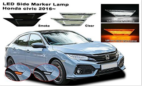 MaxBeam for 2016+ Honda Civic LED Side Marker Lamps (2016, 2017, 2018) (Smoke (with turn signal))