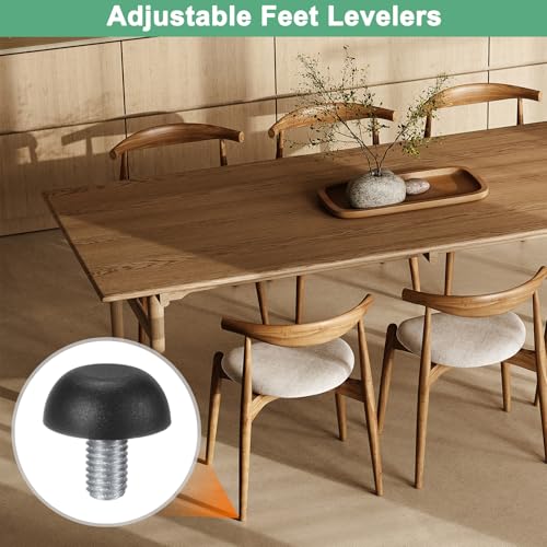 Image of M METERXITY 16-Pack Furniture Feet, M8 Thread Adjustable Furniture Levelers, Adjustable Leveling Feet Supports 5280LBS for Tables /Cabinets /Large Base Supports [Black]