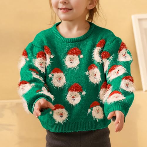 Image of Christmas Sweater for Women, Cute Long Sleeve Crew Neck Santa Claus Knitted Sweater Ugly Christmas Sweater Pullover Top