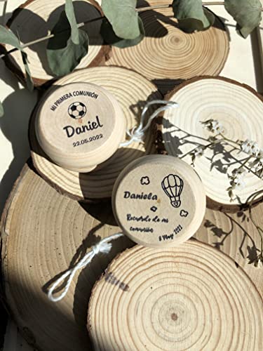 YoYó Personalizado - 6 yo-yo Personalizados - Regalo Ideal para Bodas, Detalle Personalizado comuniones, Bautizo, cumpleaños, Regalo Personalizado - Regalos Originales niños