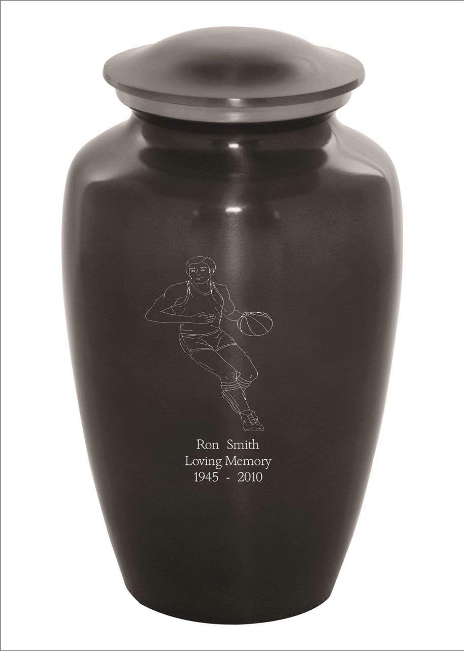 Memorials4u Custom Engraved Cremation Urns for Human Ashes - Adult Funeral Urn Handcrafted - Custom Engraved - Affordable Urn for Ashes - Large Urn Deal (Bicycle)