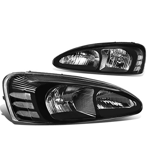DNA MOTORING HL-OH-PGPR04-BK-CL1 Black Housing Clear Corner Headlights Replacement For 04-08 Grand Prix