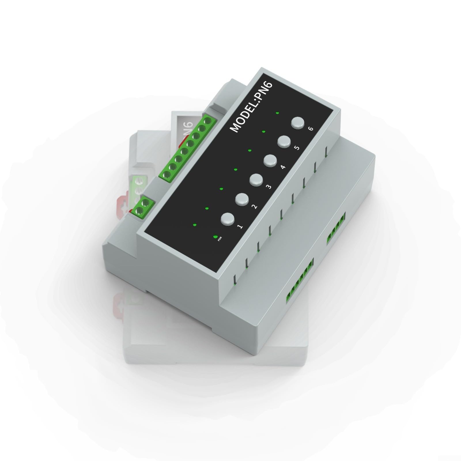Confezione da 1 modulo interruttore relè a 6 canali 16A per Tuya Smart per ZIGBEE Telecomando WiFi con indicatori LED e pulsanti manuali ABS grigio Home Automation (per zig-bee in)