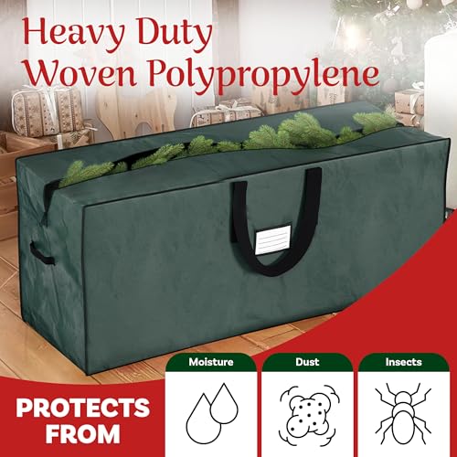 Christmas Tree Storage Bag Set - Set of 2 Bags for 7.5-Foot Artificial Trees - Protects Holiday Decorations and Inflatables by Elf Stor (Green) by Elf Stor - Image 4