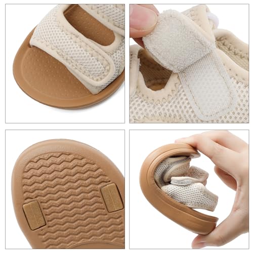 Image of MK MATT KEELY Unisex Kids Summer Slide Sandals Baby Comfort Anti-Slip Open Toe Adjustable Walking Beach Shower Shoes for Boys Girls