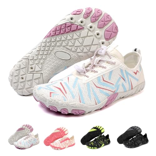 Image of Beach Water Shoes for Women Men Quick Dry Non-Slip Wide Toe Hike Barefoot Footwear for Beach Pool Aqua Swim Surf Walk