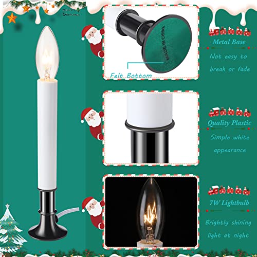 Hortsun HORTSUN-WA-534 8 Pieces Electric Window Candle With Pewter Plated Base Window Candle Light Sensor Turns thumb #3
