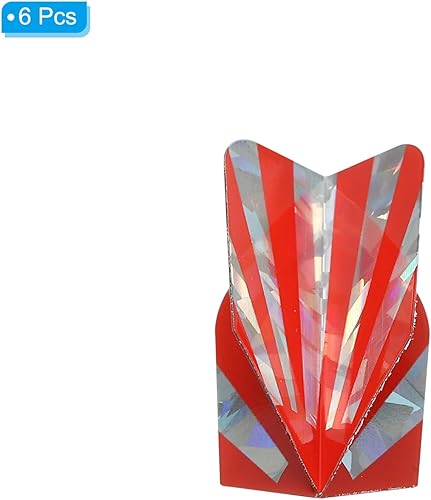Miniatura 3 de PATIKIL Slim Dart Flights, paquete de 6 accesorios de dardos de diseño único PET para dardo de punta de acero y dardos de punta suave, rojo