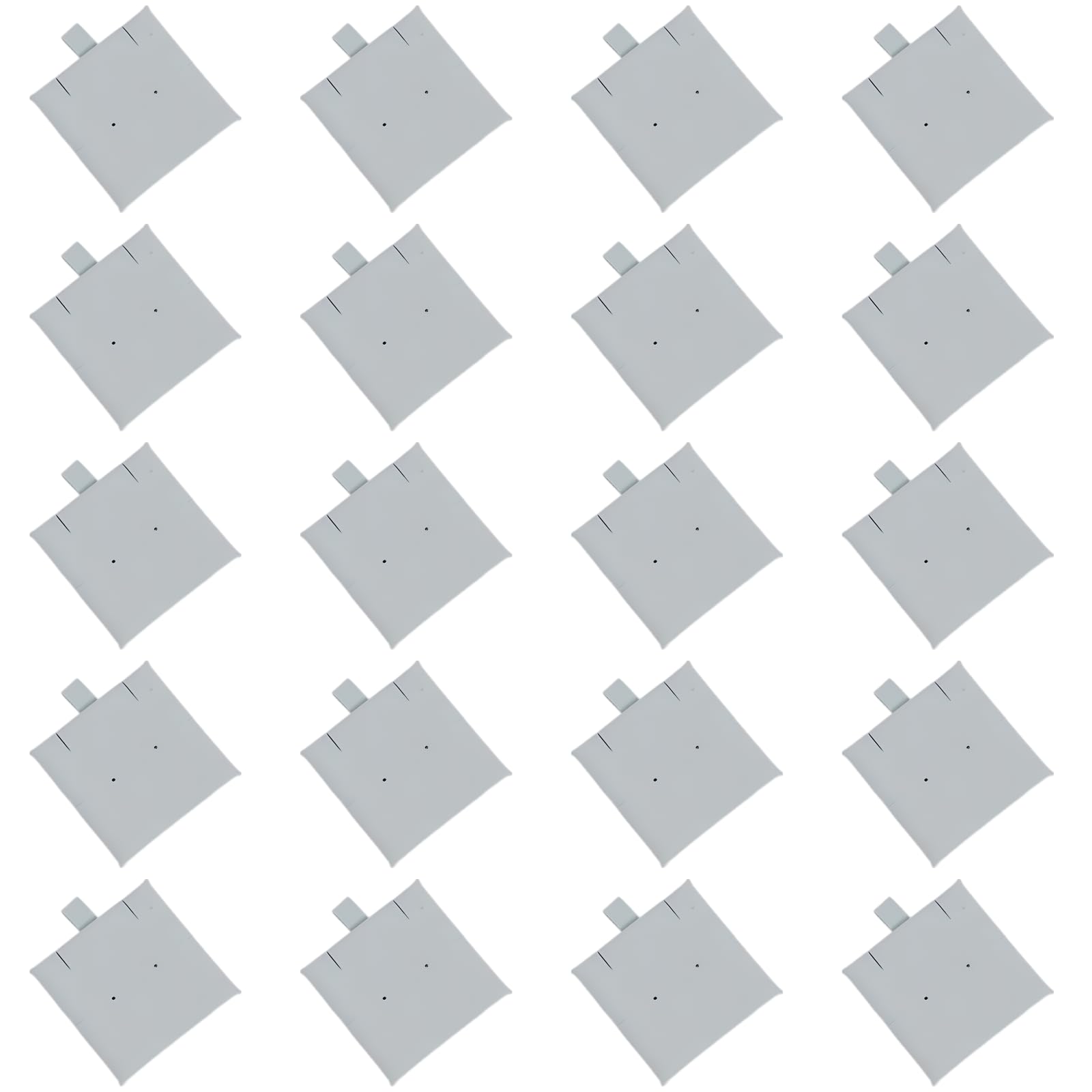 Lot de 20 cartes d’exposition en flanelle, 6 x 6 cm, bleu clair, pour bijoux, avec languette rabattable, pour boucles d’oreilles, colliers, vitrines et marchés créatifs