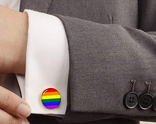 Kooer Rainbow Cufflinks Gay and Lesbian Personalized Wedding LGBT Cuff Links LGBT Wedding Gift3